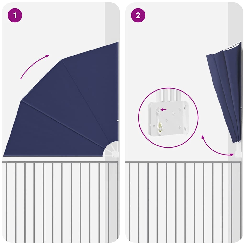 Balkon Sichtschutz Marineblau 210 x 210 cm Polyester