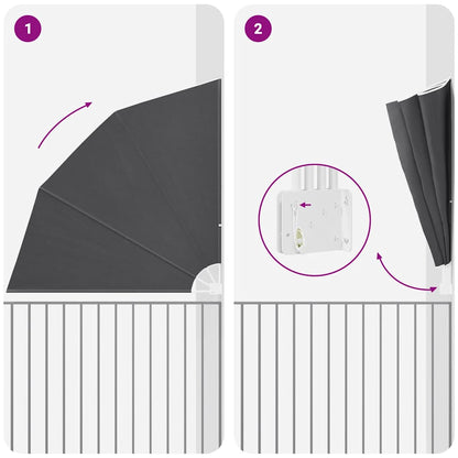 Balkon Sichtschutz Schwarz 210 x 210 cm Polyester