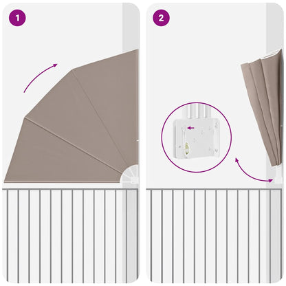 Balkon Sichtschutz Taupe 210 x 210 cm Polyester