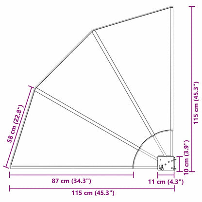 Balkon Sichtschutz Grau 115 x 115 cm Polyester