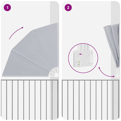 Balkon Sichtschutz Grau 160 x 160 cm Polyester