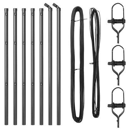 Zaunpfosten 7 pcs Grau Stahl