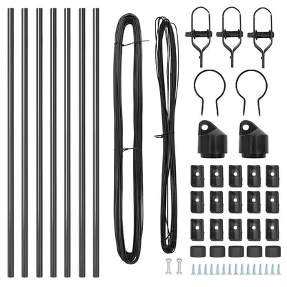 Zaunpfosten 7 pcs Grau Stahl