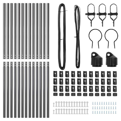 Zaunpfosten 13 pcs Grau Stahl