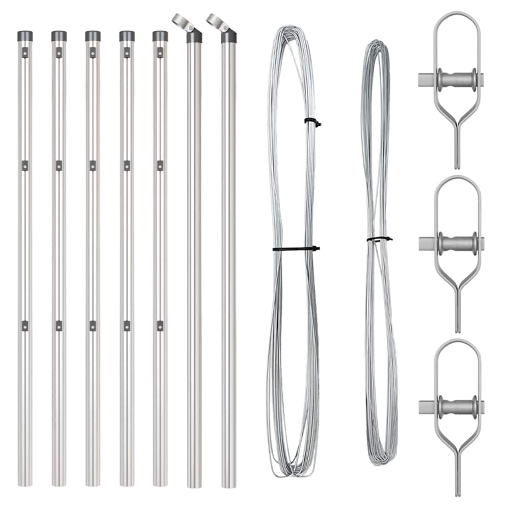 Zaunpfosten 7 pcs Silber Stahl