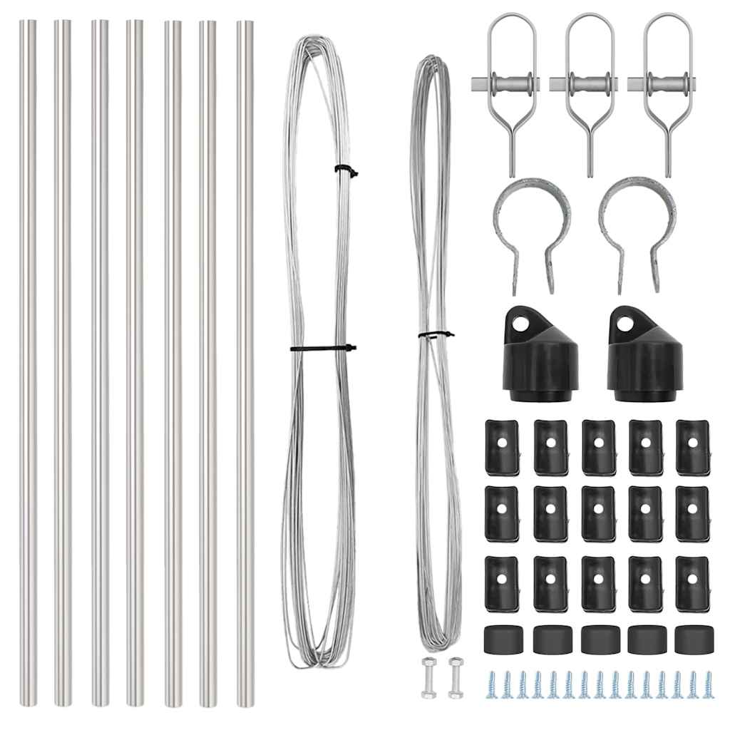 Zaunpfosten 7 pcs Silber Stahl