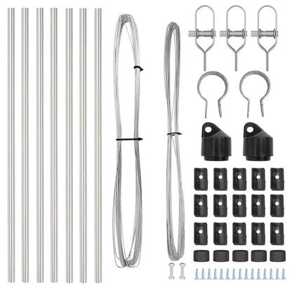 Zaunpfosten 7 pcs Silber Stahl
