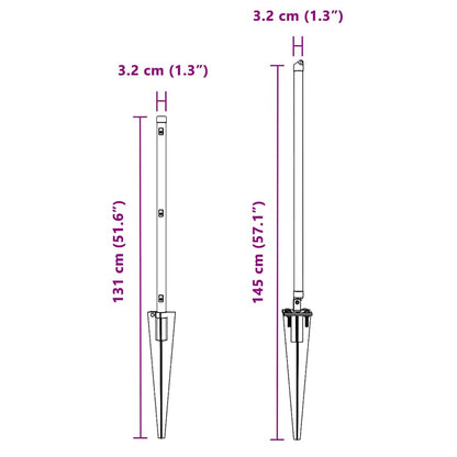Zaunpfosten 13 pcs Grün Stahl