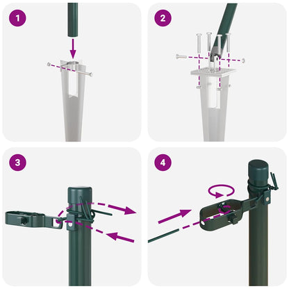 Zaunpfosten 7 pcs Grün Stahl