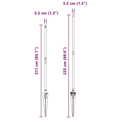 Zaunpfosten 13 pcs Grün Stahl