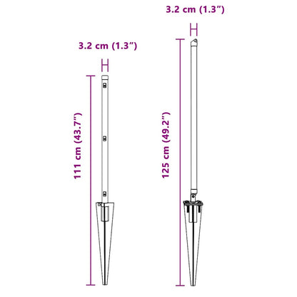 Zaunpfosten 7 pcs Grau Stahl