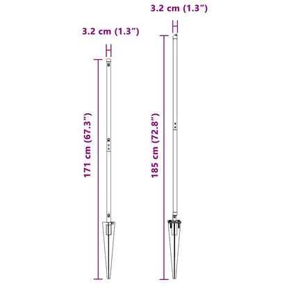 Zaunpfosten 7 pcs Grau Stahl
