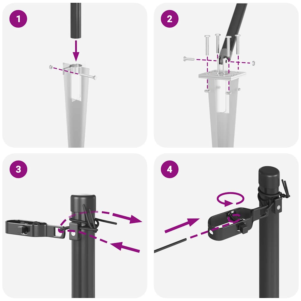 Zaunpfosten 13 pcs Grau Stahl