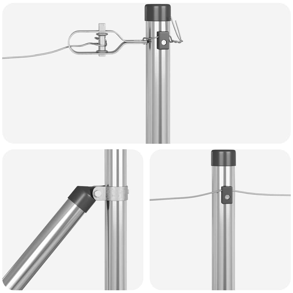 Zaunpfosten 7 pcs Silber Stahl