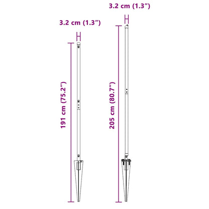 Zaunpfosten 7 pcs Silber Stahl