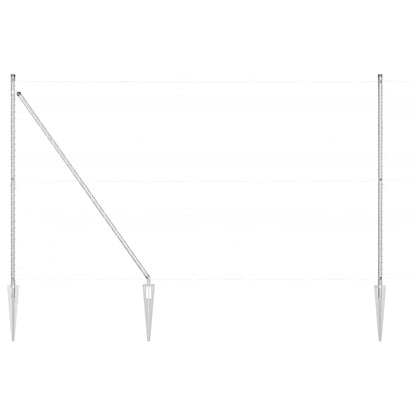 Zaunpfosten 7 pcs Silber Stahl