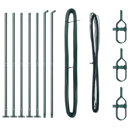 Zaunpfosten 7 pcs Grün Stahl