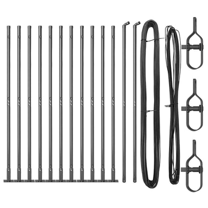 Zaunpfosten 13 pcs Grau Stahl