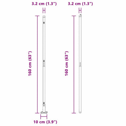 Zaunpfosten 13 pcs Grau Stahl