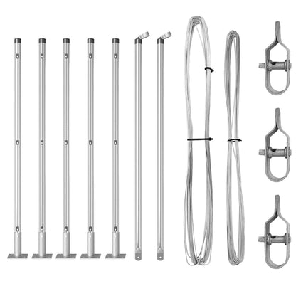 Zaunpfosten 7 pcs Silber Stahl