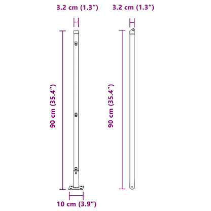 Zaunpfosten 7 pcs Silber Stahl