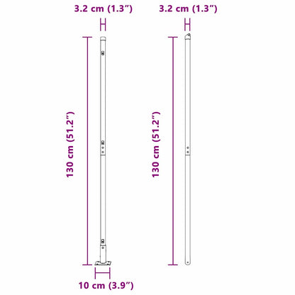 Zaunpfosten 7 pcs Silber Stahl