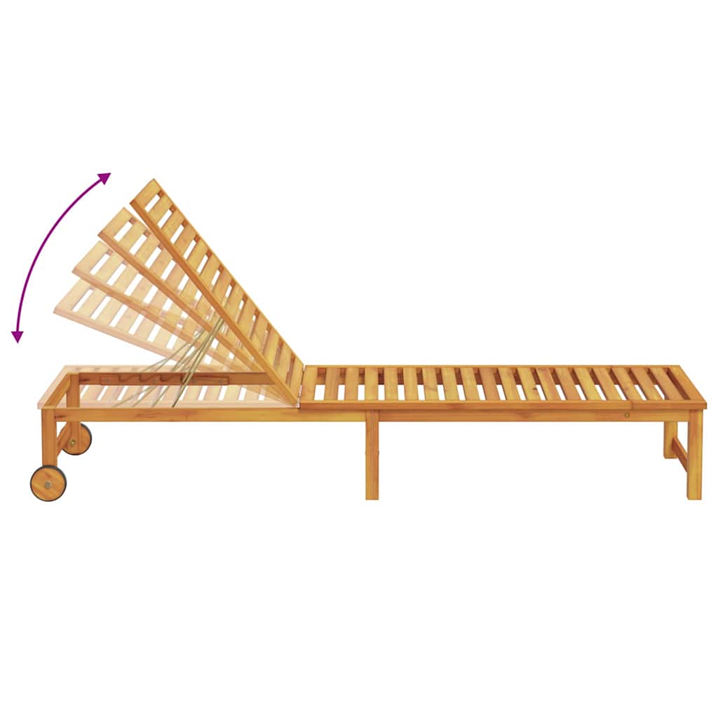 Sonnenliege 3 pcs Braun Massivholz Akazie