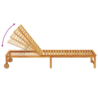 Sonnenliege 3 pcs Braun Massivholz Akazie