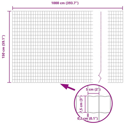 Eurozaun 1,5 x 10 m PVC-beschichtetes Eisen
