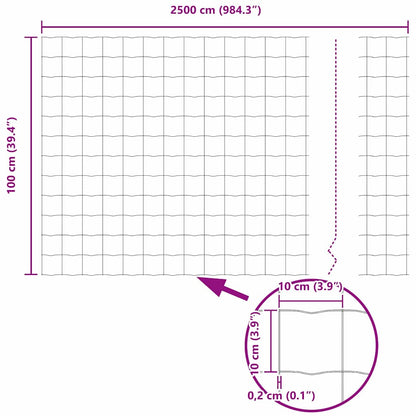 vidaXL Eurozaun 1 x 25 m PVC-beschichtetes Eisen