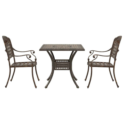 vidaXL Gartentisch Set 3 pcs Bronze 80 x 80 x 75 cm Gussaluminium