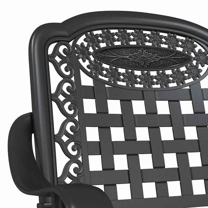 vidaXL Gartentisch Set 3 pcs Schwarz 80 x 80 x 75 cm Gussaluminium