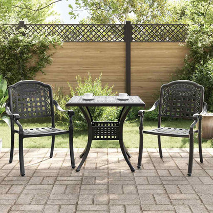 vidaXL Gartentisch Set 3 pcs Schwarz 80 x 80 x 75 cm Gussaluminium