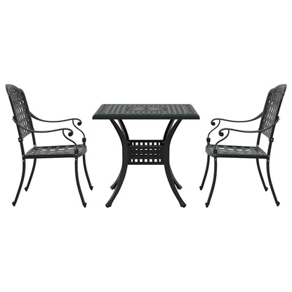 vidaXL Gartentisch Set 3 pcs Schwarz 80 x 80 x 75 cm Gussaluminium