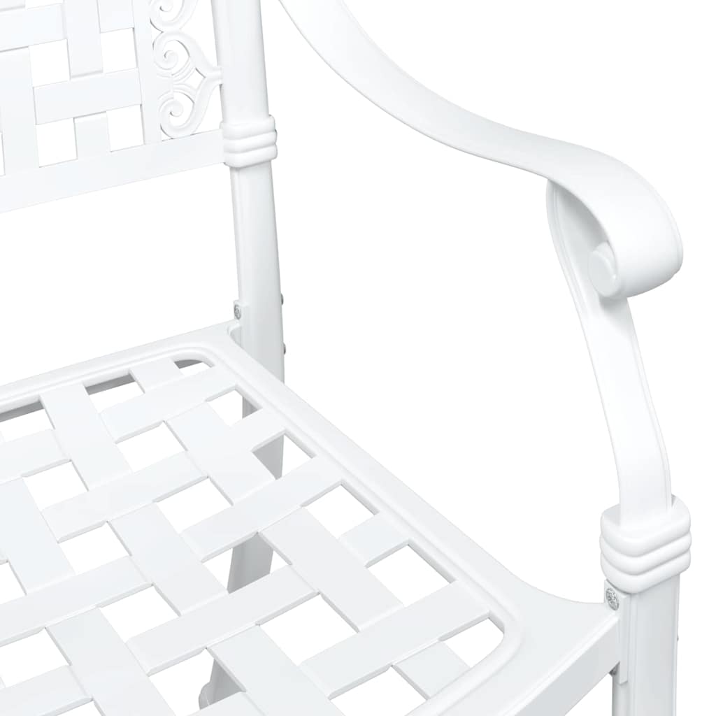 vidaXL Gartentisch Set 3 pcs Weiß 80 x 80 x 75 cm Gussaluminium