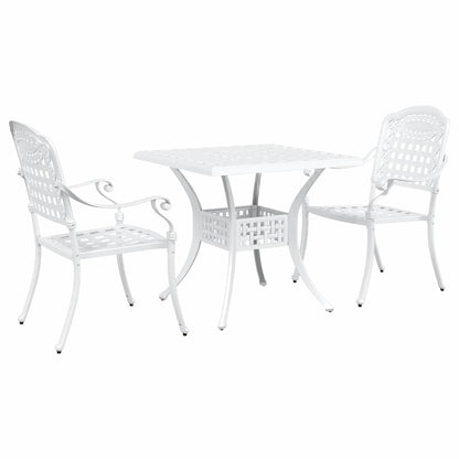 vidaXL Gartentisch Set 3 pcs Weiß 80 x 80 x 75 cm Gussaluminium