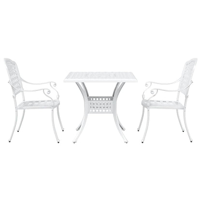 vidaXL Gartentisch Set 3 pcs Weiß 80 x 80 x 75 cm Gussaluminium