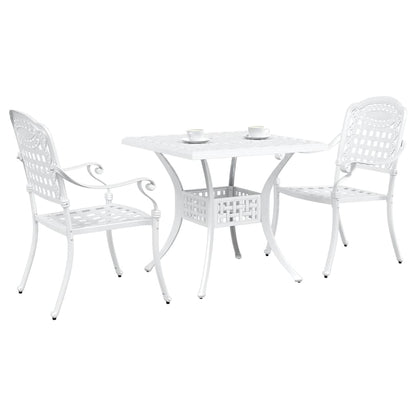 vidaXL Gartentisch Set 3 pcs Weiß 80 x 80 x 75 cm Gussaluminium