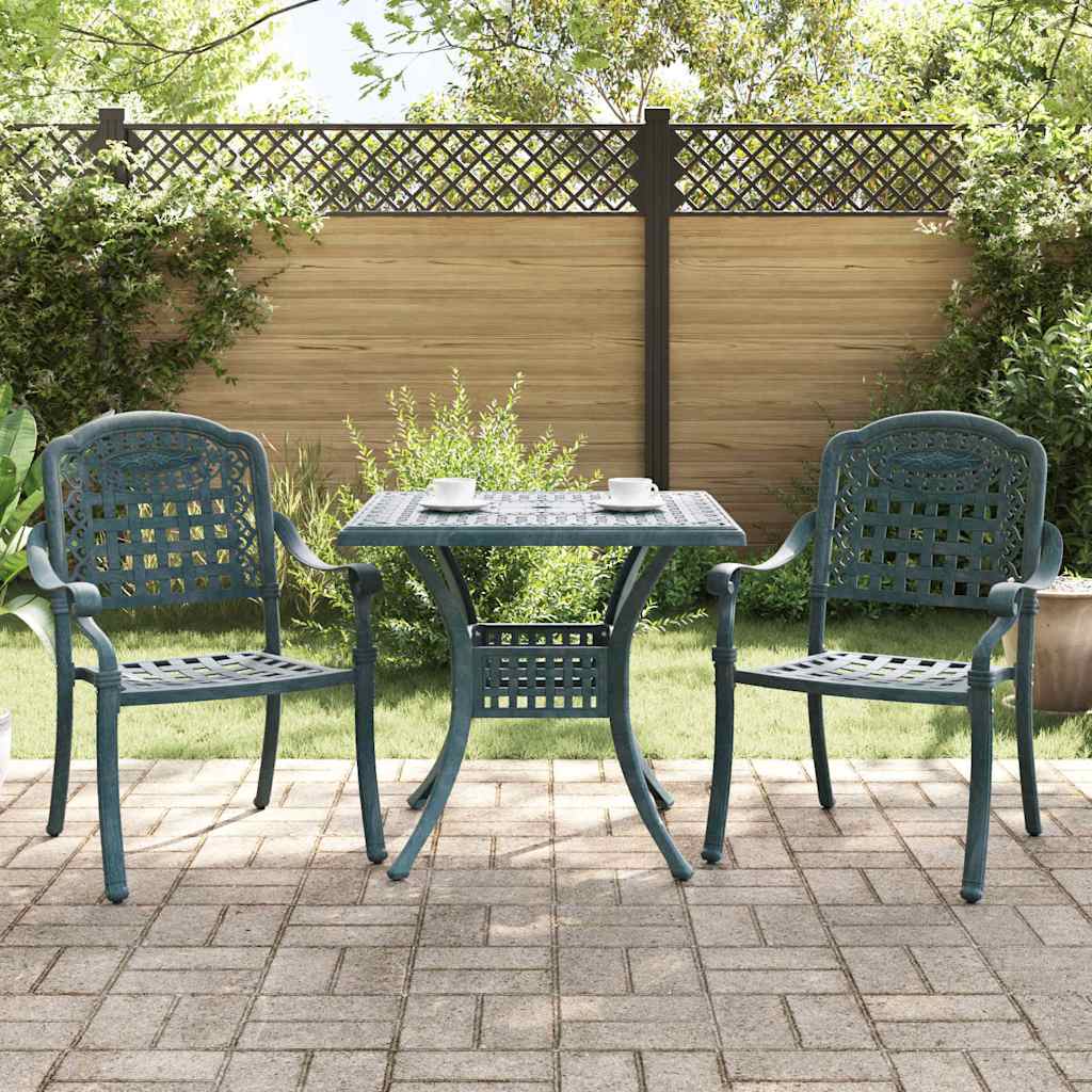 vidaXL Gartentisch Set 3 pcs Grün 80 x 80 x 75 cm Gussaluminium