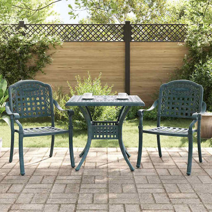 vidaXL Gartentisch Set 3 pcs Grün 80 x 80 x 75 cm Gussaluminium