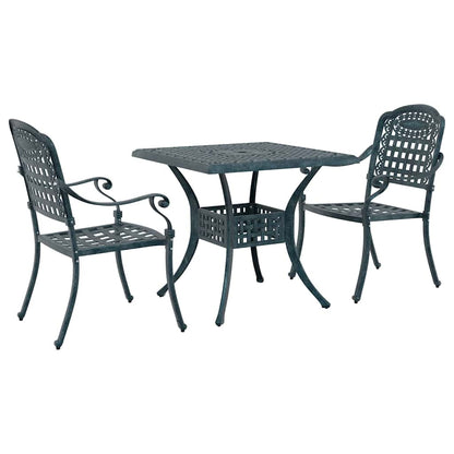 vidaXL Gartentisch Set 3 pcs Grün 80 x 80 x 75 cm Gussaluminium