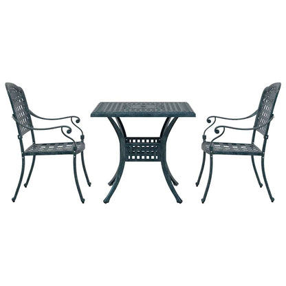 vidaXL Gartentisch Set 3 pcs Grün 80 x 80 x 75 cm Gussaluminium