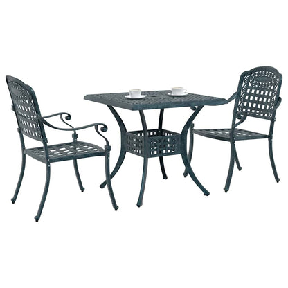 vidaXL Gartentisch Set 3 pcs Grün 80 x 80 x 75 cm Gussaluminium