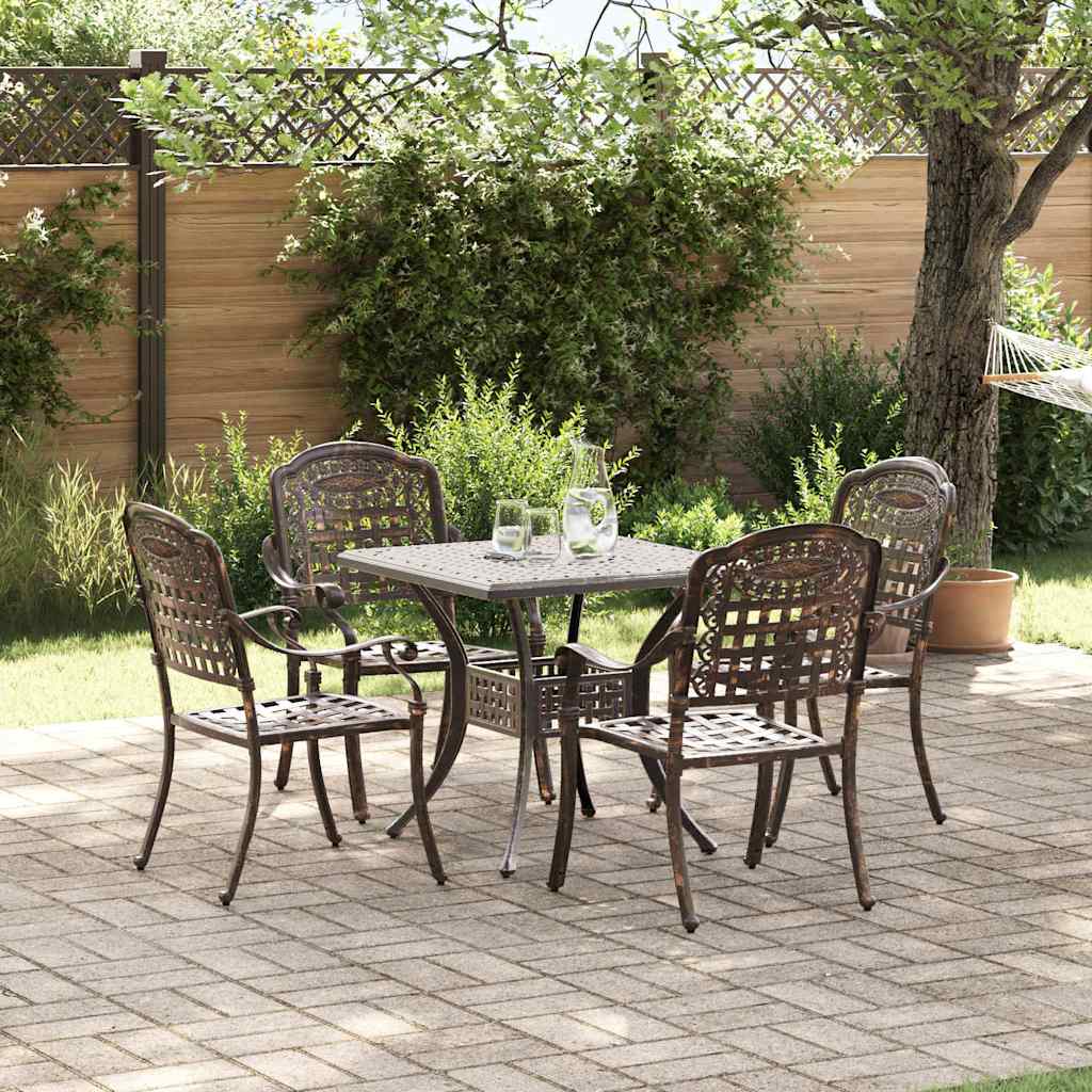 vidaXL Gartentisch Set 3 pcs Bronze Gussaluminium