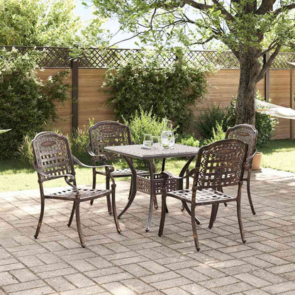 vidaXL Gartentisch Set 3 pcs Bronze Gussaluminium