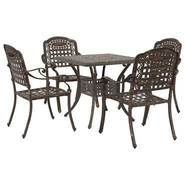 vidaXL Gartentisch Set 3 pcs Bronze Gussaluminium