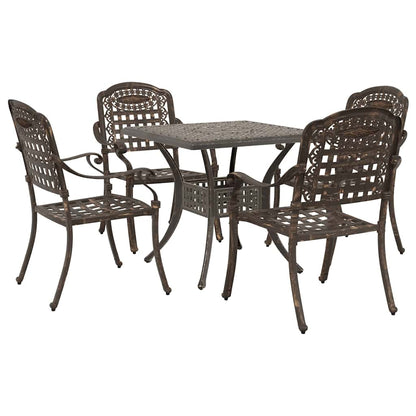 vidaXL Gartentisch Set 3 pcs Bronze Gussaluminium
