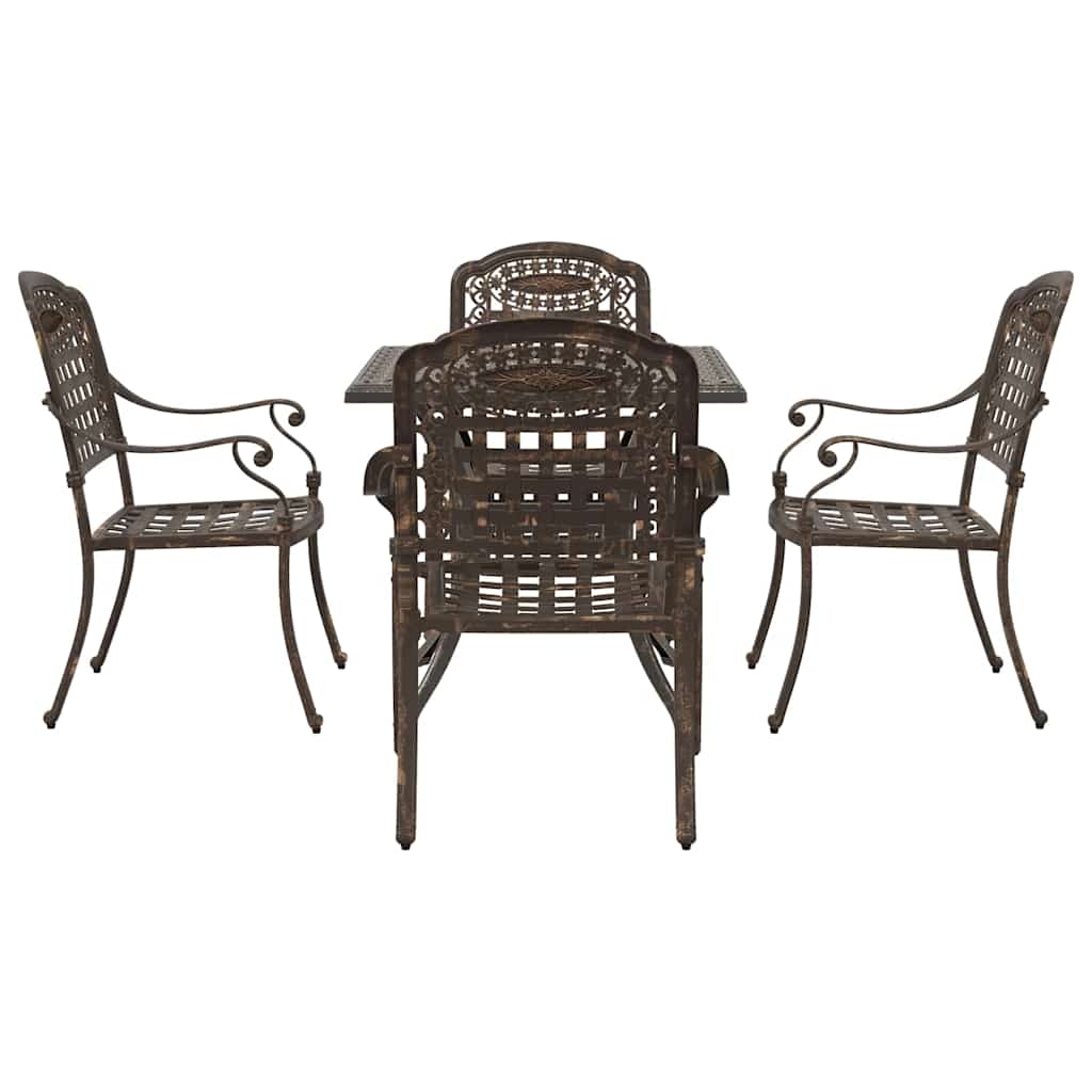 vidaXL Gartentisch Set 3 pcs Bronze Gussaluminium