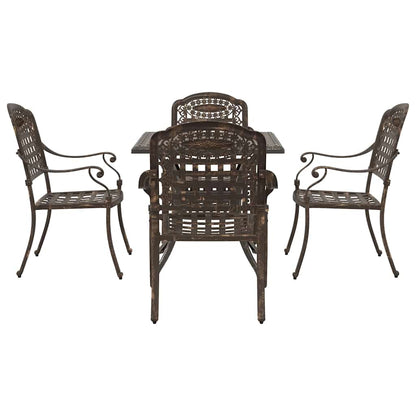 vidaXL Gartentisch Set 3 pcs Bronze Gussaluminium