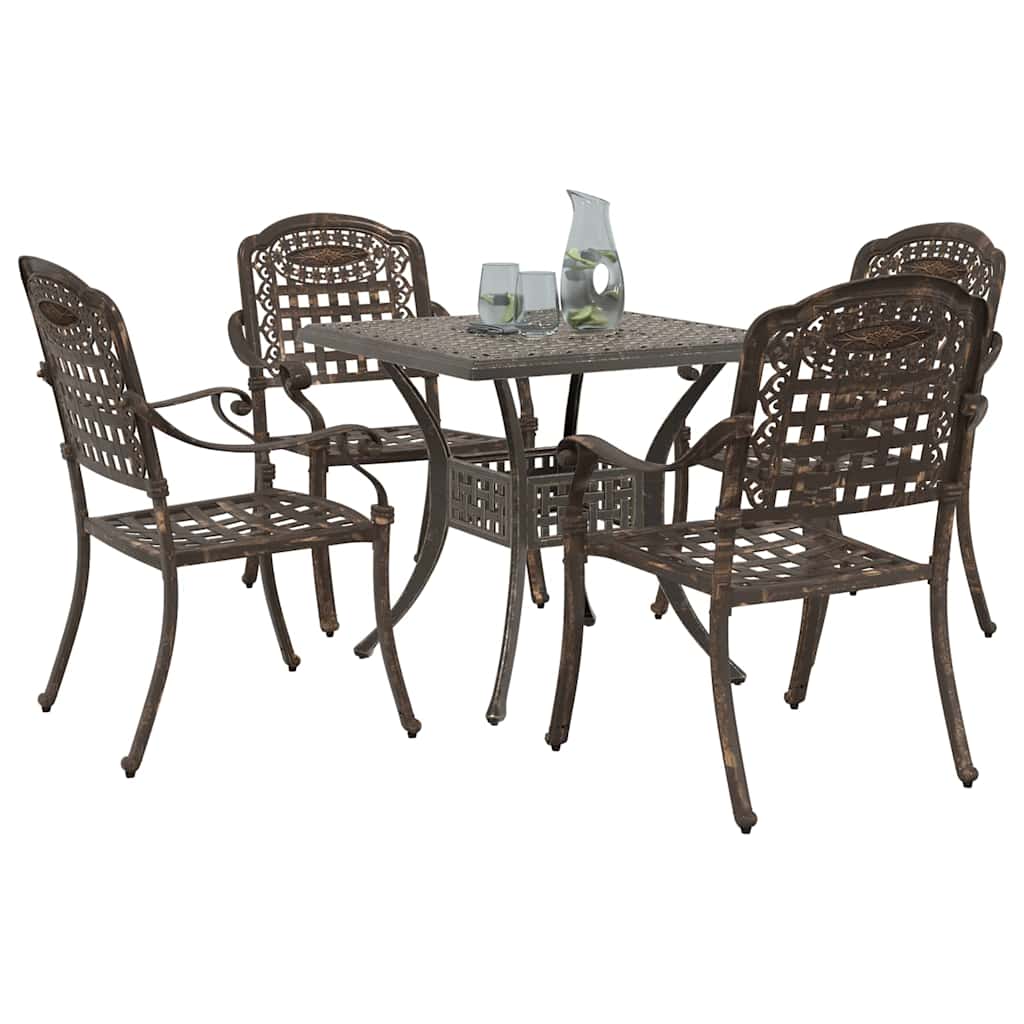 vidaXL Gartentisch Set 3 pcs Bronze Gussaluminium
